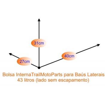 Bolsa Interna para Baús Laterais - 43 litros  (lado sem escapamento)